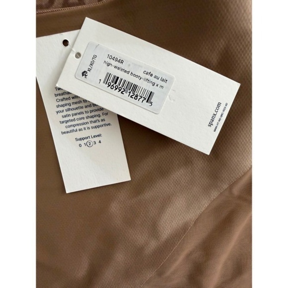 SPANX High-Waisted Mid-Thigh Short in Cafe au Lait Beige Tan XL NWT - Picture 9 of 14